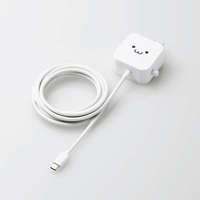 ELECOM AC充電器/USB-C/ケーブル一体型/2.5m/ホワイトフェイス (MPA-ACC21WF)画像