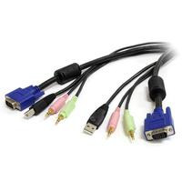 StarTech 1.8m USB/VGA/オーディオ/マイク 一体型KVMケーブル PCパソコン切替器用USB/VGA/オーディオ/マイク接続ケーブル (USBVGA4N1A6)画像