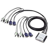 ELECOM KVM-KU4 ケーブル一体型切替器(USB) (KVM-KU4)画像