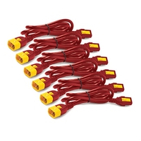 APC Power Cord Kit (6 ea) Locking C13 to C14 1.8m Red (AP8706S-WWX340)画像