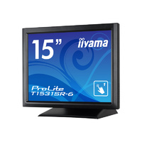 IIYAMA タッチパネル液晶ディスプレイ 15型 / 1024×768 / D-sub、HDMI、DisplayPort / マーベルブラック / スピーカー：あり / XGA / VA / 防塵防滴 / 抵抗膜 (T1531SR-B6)画像