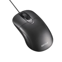 BUFFALO 有線光学式 3ボタン 防水防塵マウス ブラック 簡易包装 (BSMOUWPBKZ)画像