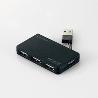 ELECOM USBHUB2.0/ケーブル収納/バスパワー/4ポート/ブラック U2H-YKN4BBK (U2H-YKN4BBK)画像