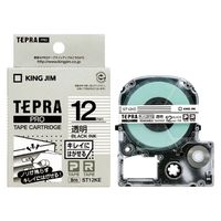 KING JIM PROテープカートリッジ キレイにはがせる 透明/黒文字 12mm幅 ST12KE (ST12KE)画像