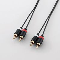 ELECOM AVケーブル/音楽伝送/RCAピンプラグ×2-RCAピン×2/ブラック/3.0m (DH-WRN30)画像