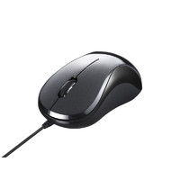 BUFFALO BSMBU100BK 有線 BlueLED 静音 3ボタンマウス ブラック (BSMBU100BK)画像