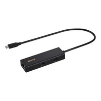 BUFFALO LUD-U3-CU101BK Giga対応 USB-C接続 LANアダプターハブ付 ブラック (LUD-U3-CU101BK)画像