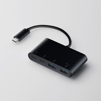 ELECOM USB HUB/USB3.1(Gen1)/PD対応/Type-Cコネクタ/Aメス2ポート/Cメス2ポート/バスパワー/ブラック (U3HC-A423P5BK)画像