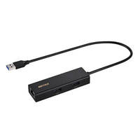BUFFALO LUD-U3-AU101BK Giga対応 USB-A LANアダプターハブ付 ブラック (LUD-U3-AU101BK)画像