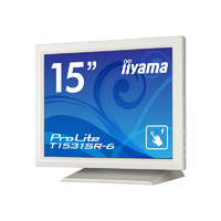 IIYAMA タッチパネル液晶ディスプレイ 15型 / 1024×768 / D-sub、HDMI、DisplayPort / ピュアホワイト / スピーカー：あり / XGA / VA / 防塵防滴 / 抵抗膜 (T1531SR-W6)画像