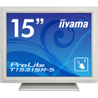 IIYAMA 15型タッチパネル液晶ディスプレイ ProLite T1531SR-5 （抵抗膜方式/USB通信/シングルタッチ/防塵防滴/D-SUB/HDMI/DP） ホワイト (T1531SR-W5)画像
