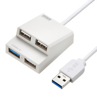 サンワサプライ USB3.0+USB2.0コンボハブ ホワイト USB-3H413W (USB-3H413W)画像